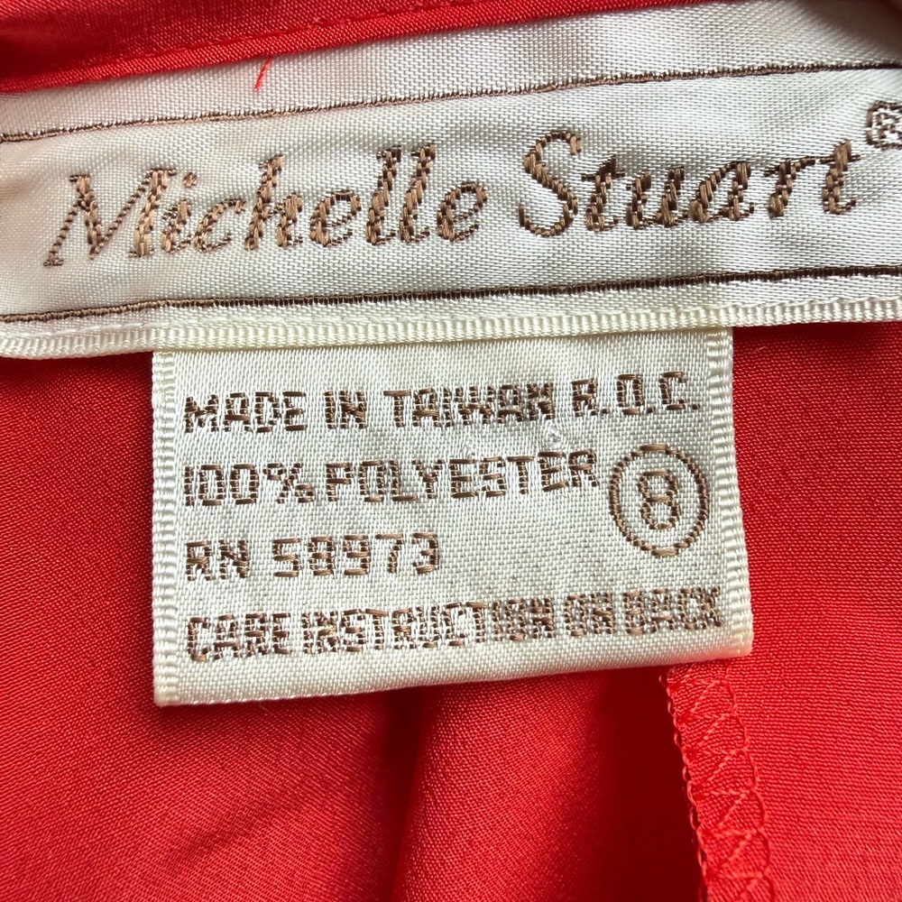 Michelle Stuart Vibrant Red Pleated Blouse - Picture 5 of 10